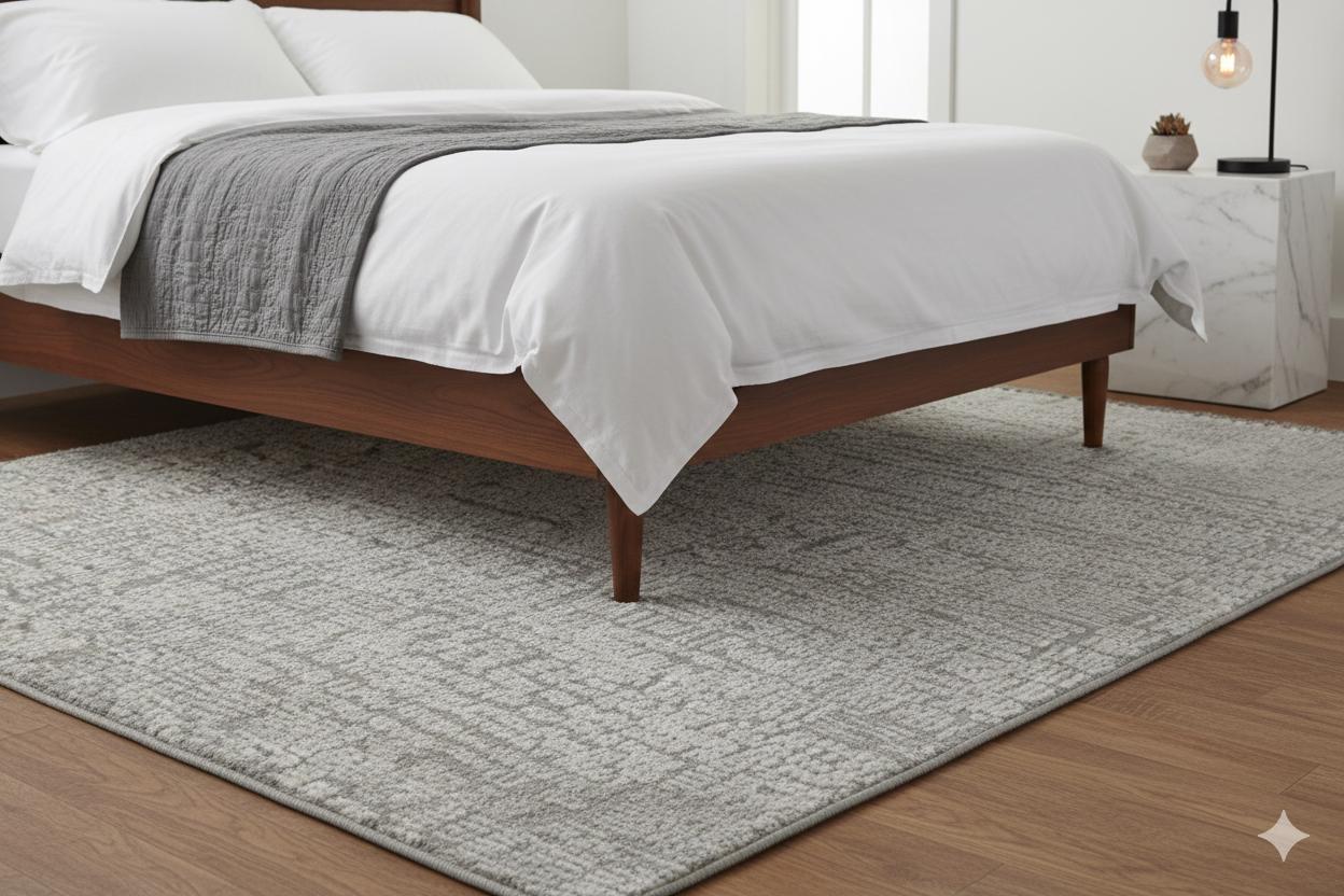 Modern Geometric High-Low Pile Viscose Carpet – Beige & White Tribal Design Area Rug