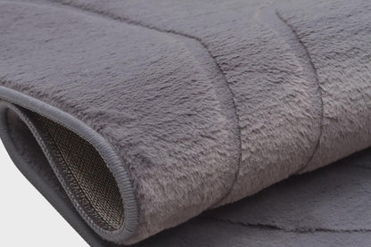 Gray Soft Fur Rug: Soft Washable Plush Carpet