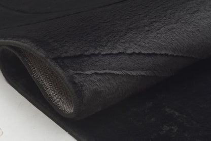 Black Soft Fur Rug: Soft Washable Plush Carpet
