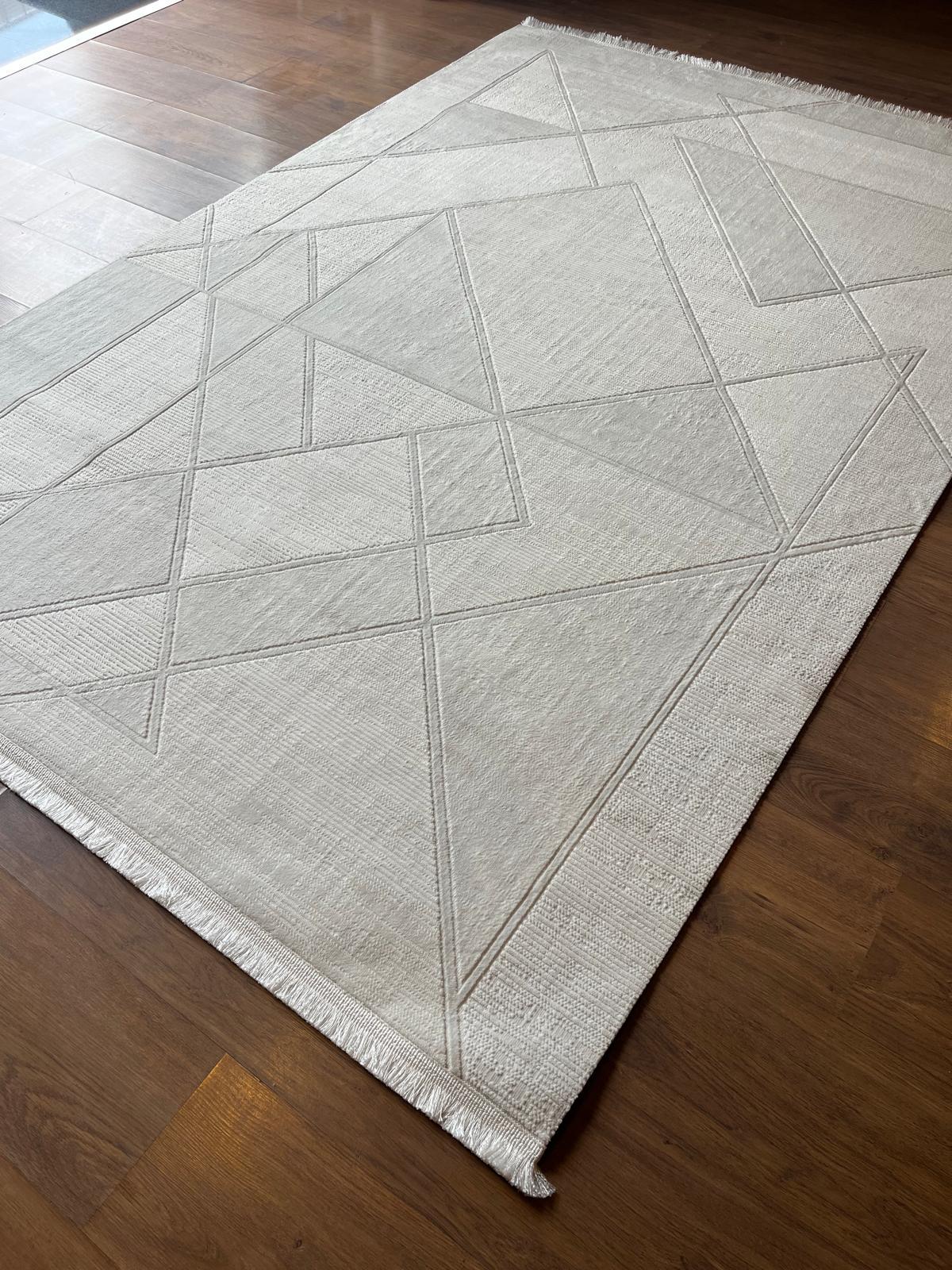 Contemporary Geometric Area Rug 160x230cm – Modern Minimalist Carpet for Living Room