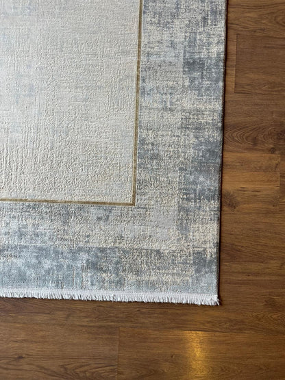 Contemporary Gray Abstract Area Rug, 160x230cm Large Modern Living Room Carpet