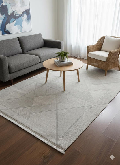 Contemporary Geometric Area Rug 160x230cm – Modern Minimalist Carpet for Living Room