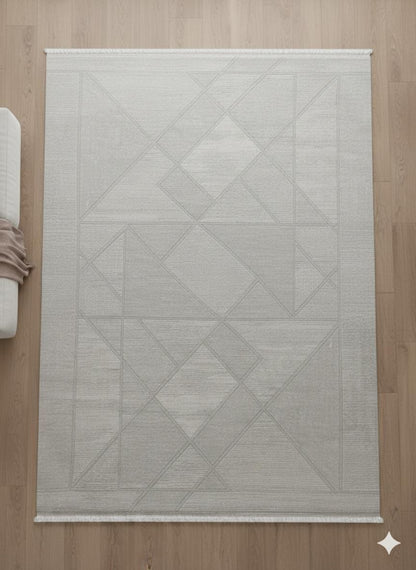 Contemporary Geometric Area Rug 160x230cm – Modern Minimalist Carpet for Living Room