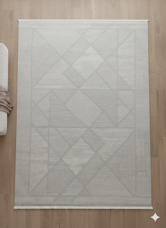 Contemporary Geometric Area Rug 160x230cm – Modern Minimalist Carpet for Living Room