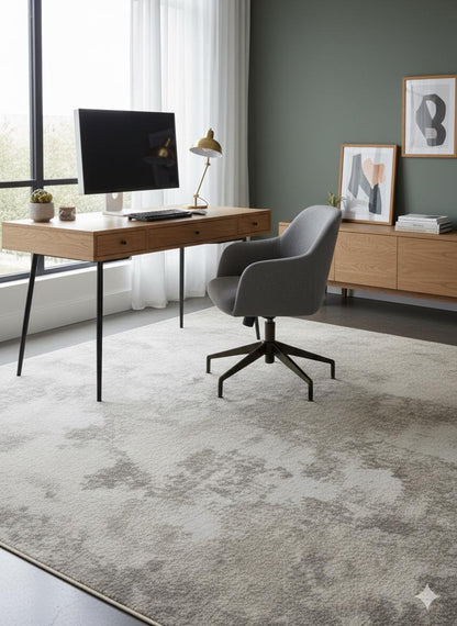 Contemporary Beige Abstract Area Rug: 160x230cm Soft Gray and Beige Fine Quality Carpet