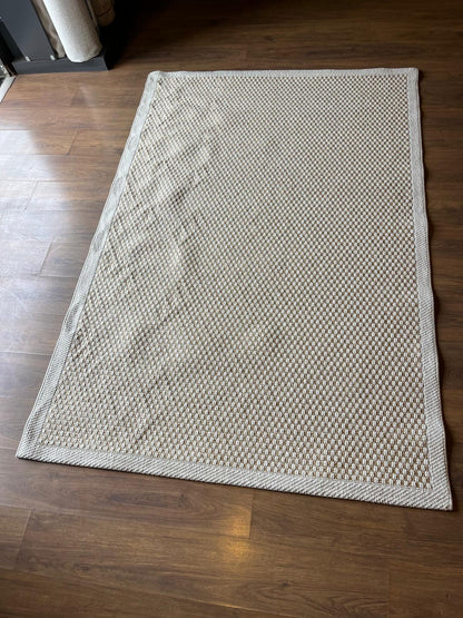 Modern Beige Jute Rug: Flatweave Outdoor/indoor carpet