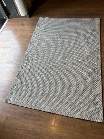 Modern Gray Jute Rug: Flatweave Outdoor/indoor carpet