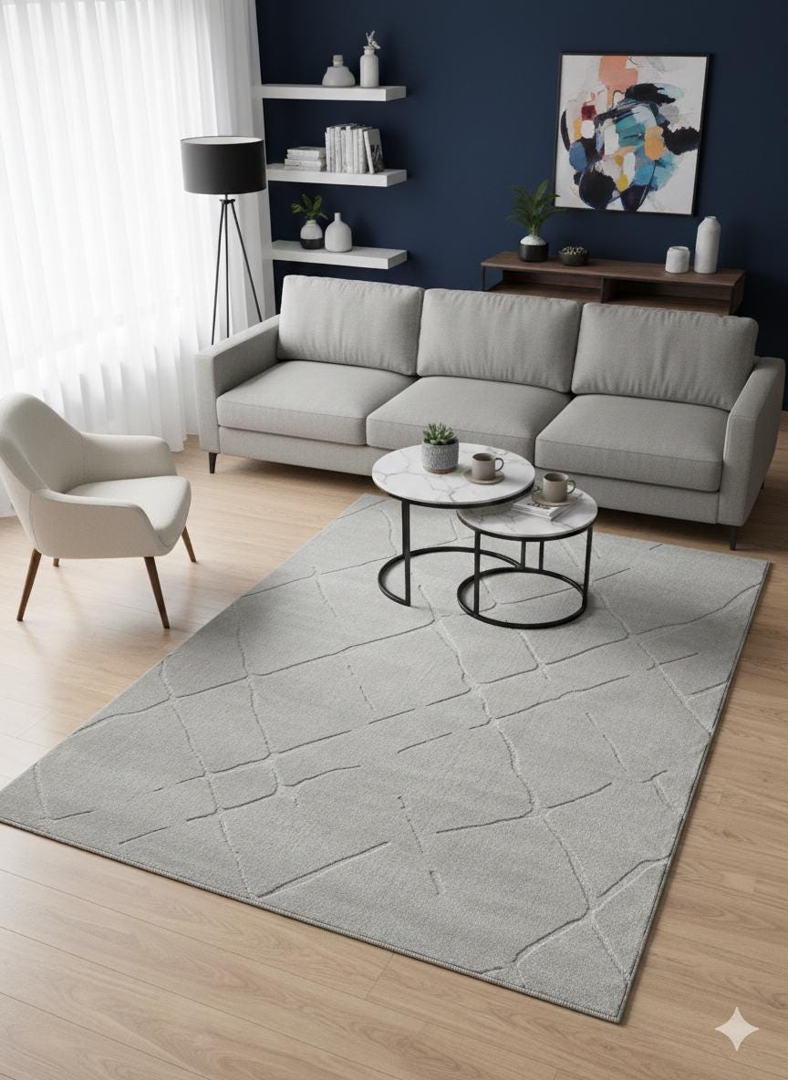 Plain Gray Area Rug: Minimalist Grey Carpet for Contemporary Living Spaces