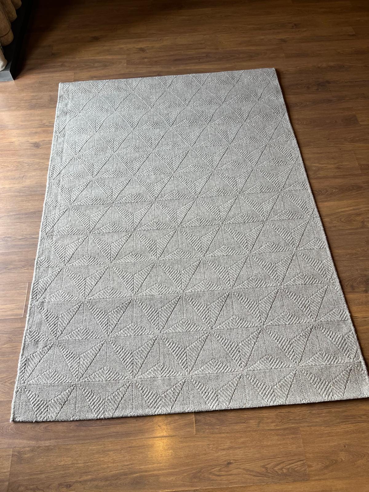 Modern Gray textured wool Rug: Flatweave Indoor carpet