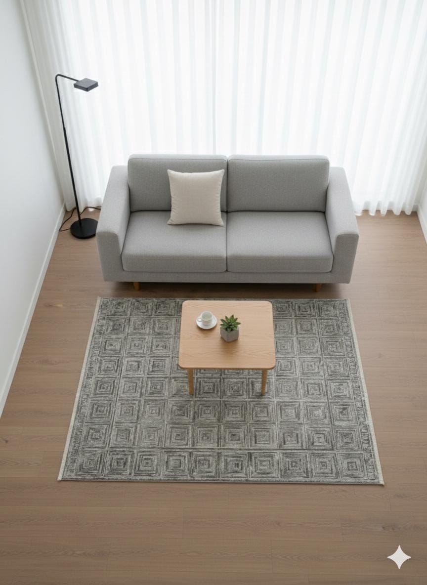 Modern Contemporary Area Rug, Grey Geometric 160x230cm Fine Quality Carpet for Living Room