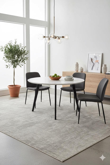 Modern Contemporary Area Rug, Grey Geometric 160x230cm Fine Quality Carpet for Living Room