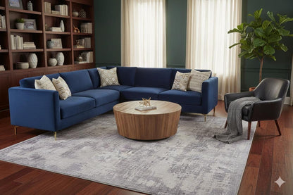 Modern Contemporary Area Rug, Grey Abstract 160x230cm Fine Quality Carpet for Living Room