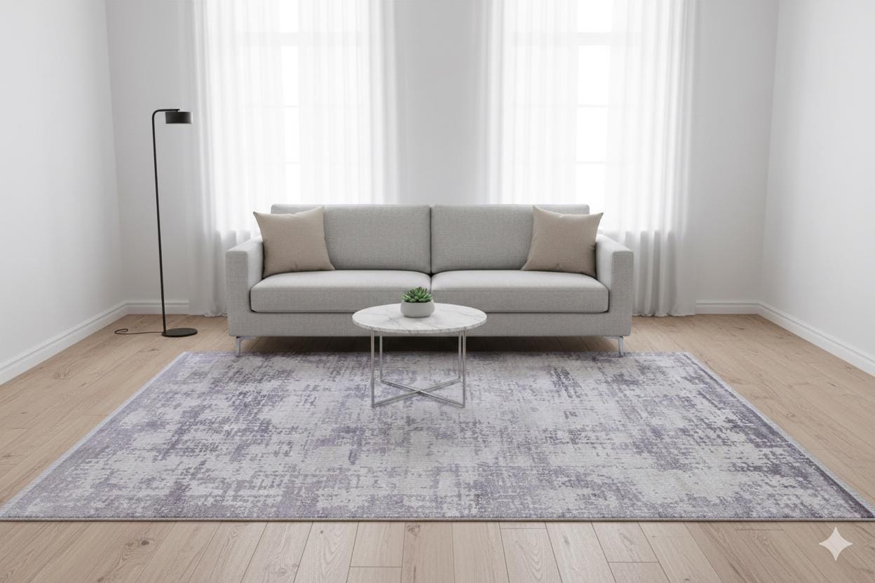 Modern Contemporary Area Rug, Grey Abstract 160x230cm Fine Quality Carpet for Living Room