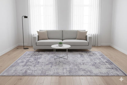 Modern Contemporary Area Rug, Grey Abstract 160x230cm Fine Quality Carpet for Living Room