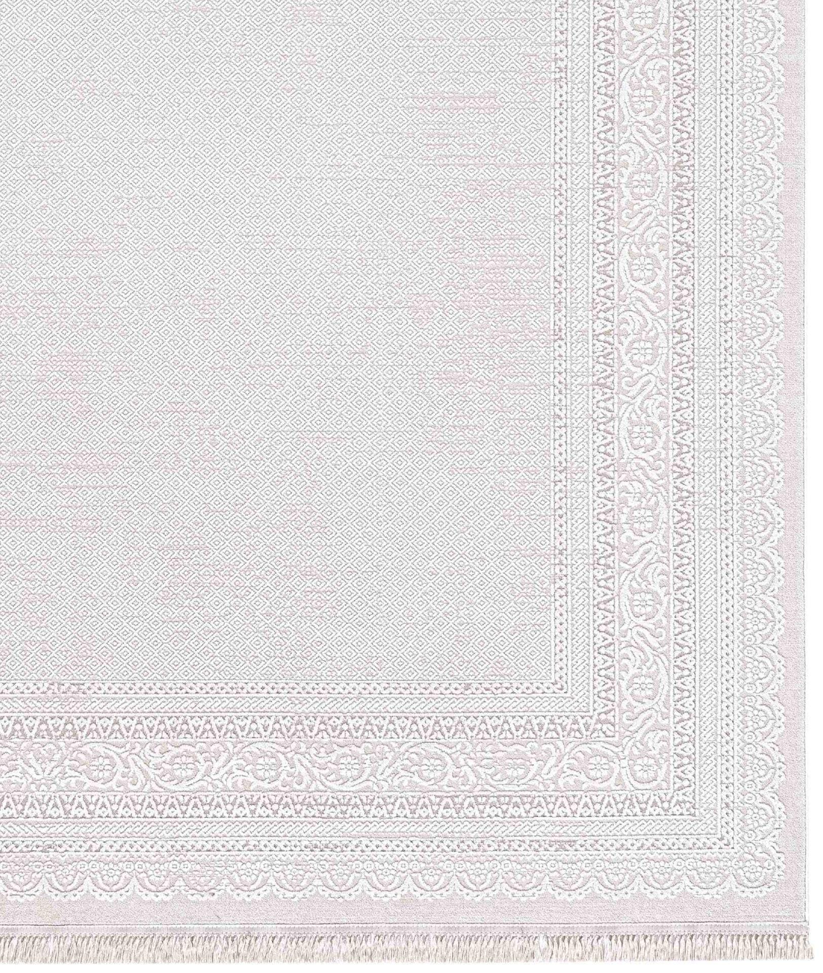 Modern White Texture Rug, 7x10 Cream Contemporary Area Carpet (200x300cm)