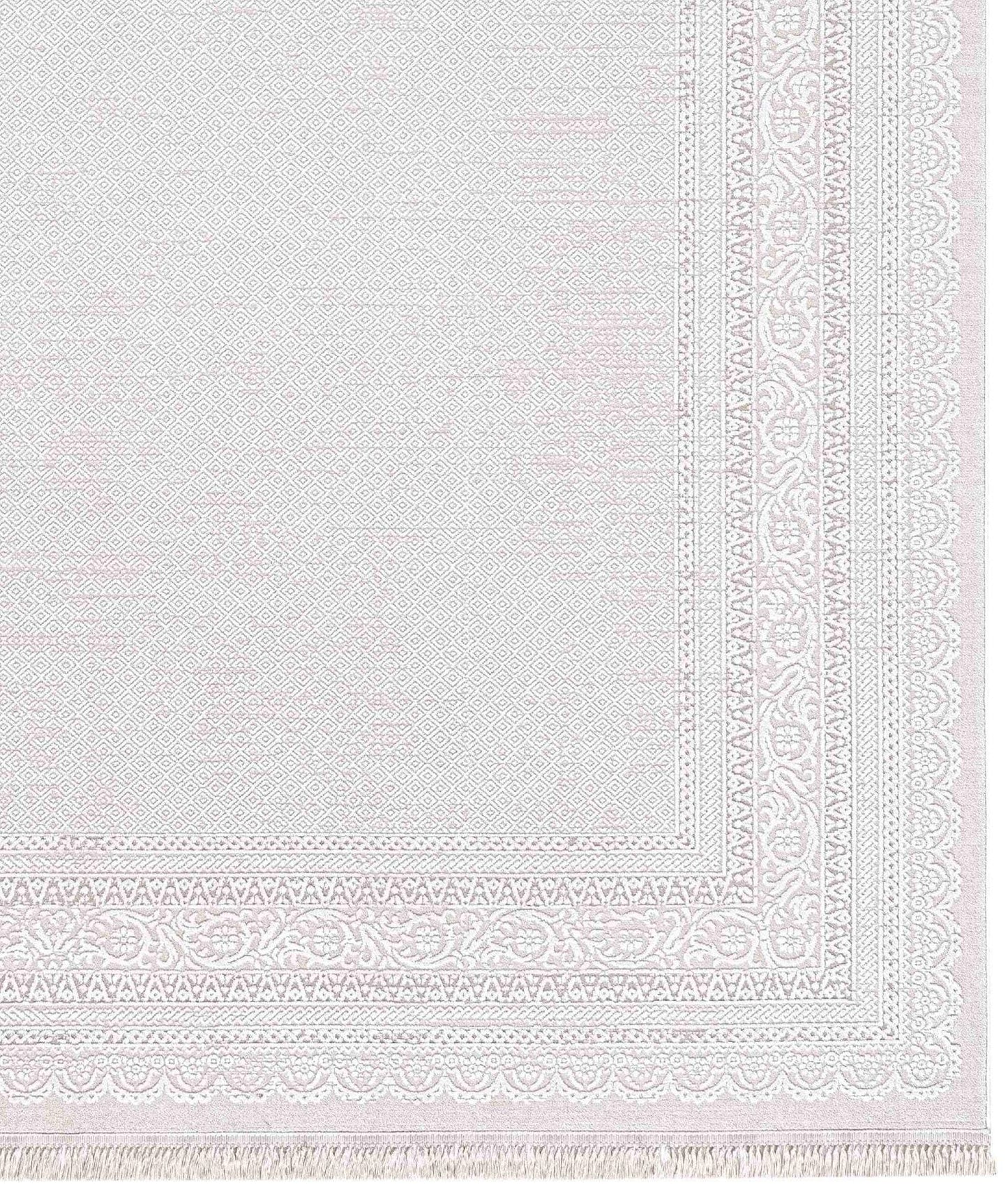 Modern White Texture Rug, 5x7 Cream Contemporary Area Carpet (160x230cm)