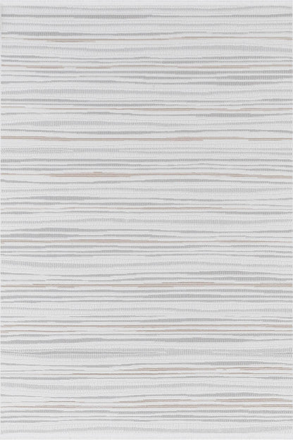 Modern White Striped Texture Rug, 5x7 Cream Contemporary Area Carpet (160x230cm)