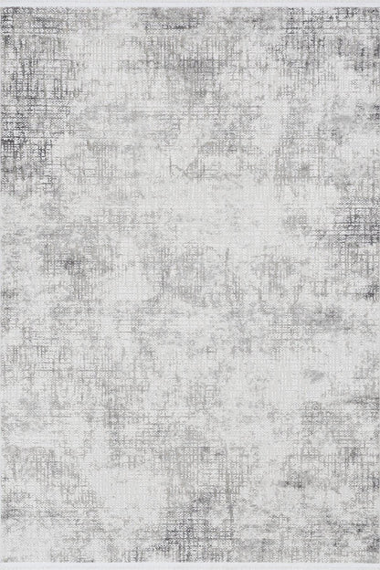 Cream Textured Abstract Carpet with Tassels, Minimalist Scandi Home Decor, Neutral Living Room Rug.