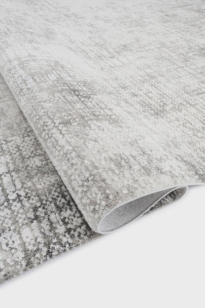 Cream Textured Abstract Carpet with Tassels, Minimalist Scandi Home Decor, Neutral Living Room Rug.