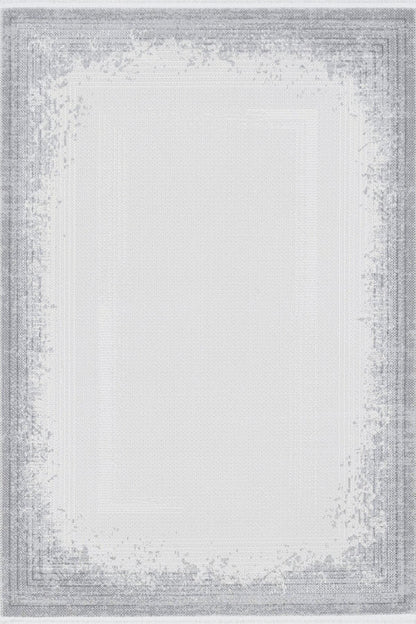 Modern White Texture Rug, 5x7 Cream Contemporary Area Carpet (160x230cm)