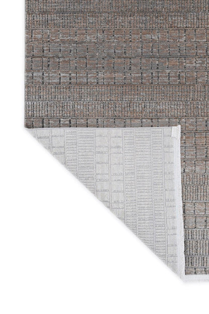 Handwoven Geometric Grid Rug – Textured Neutral Earth Tones, Modern Minimalist Carpet