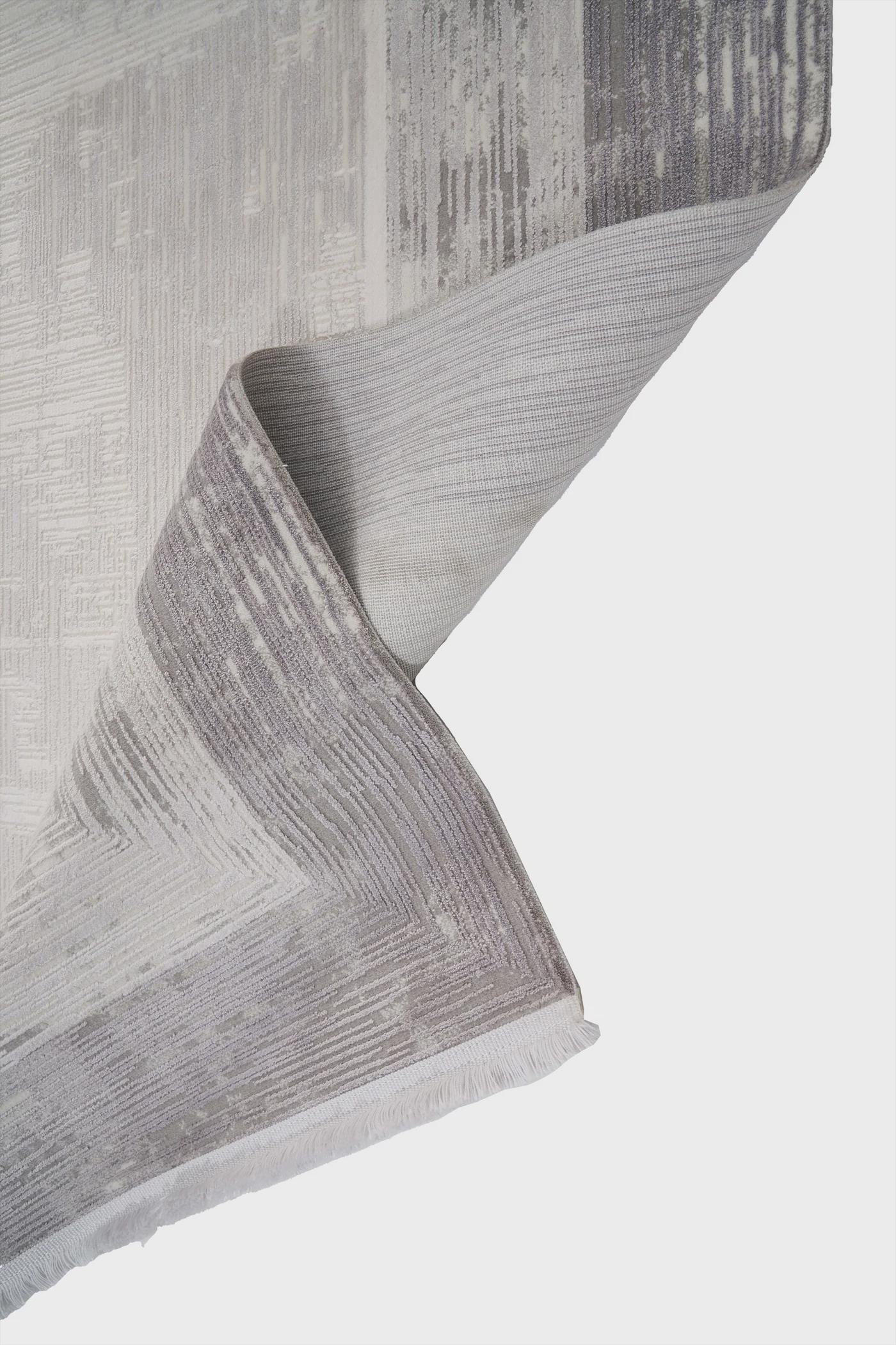 Modern Geometric Area Rug – Cream Grey Minimalist Border Design – Soft Neutral Carpet