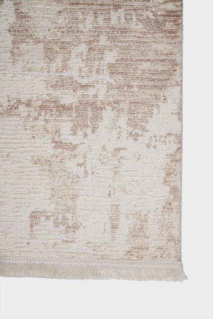 Modern Abstract Distressed Area Rug – Neutral Beige Cream Living Room Carpet
