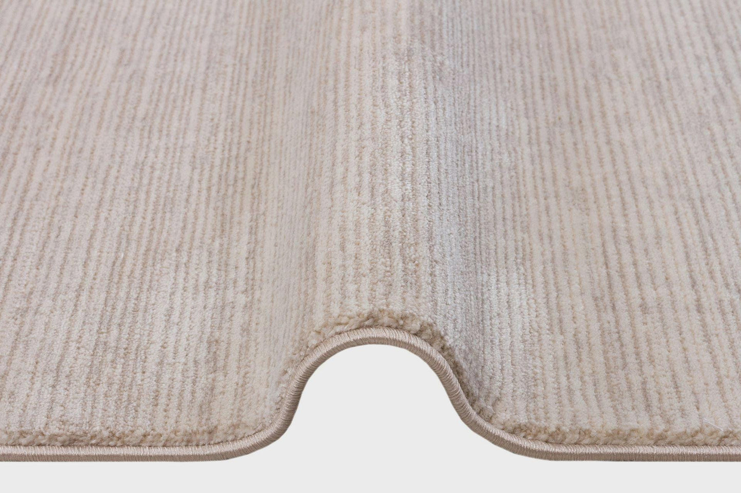 Minimalist Ribbed Area Rug – Greige Textured Carpet, Modern Sand Floor Mat, Japandi Decor