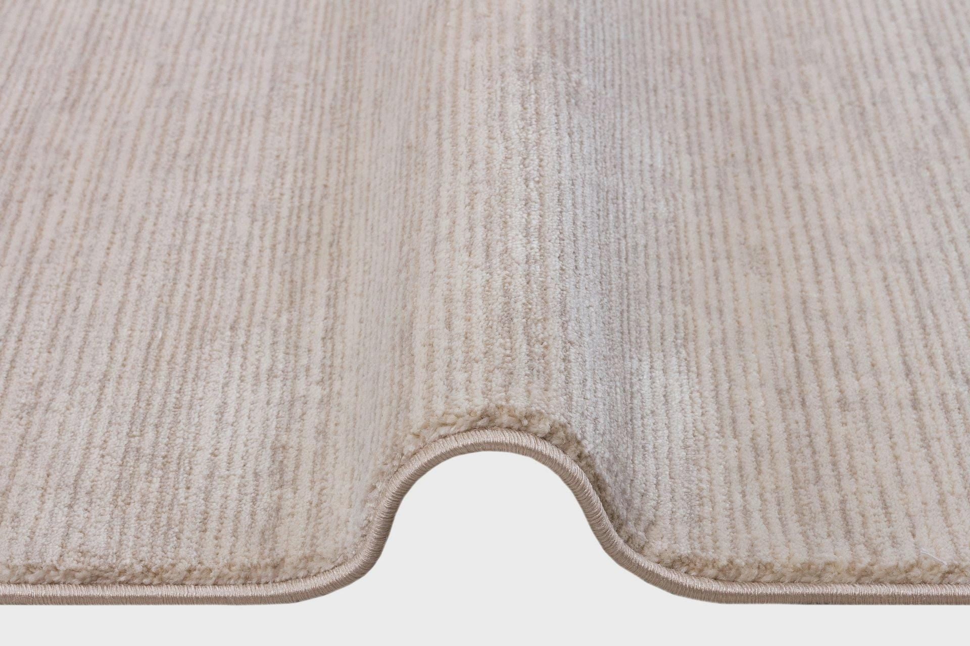 Minimalist Ribbed Area Rug – Greige Textured Carpet, Modern Sand Floor Mat, Japandi Decor