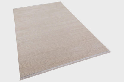Minimalist Ribbed Area Rug – Greige Textured Carpet, Modern Sand Floor Mat, Japandi Decor