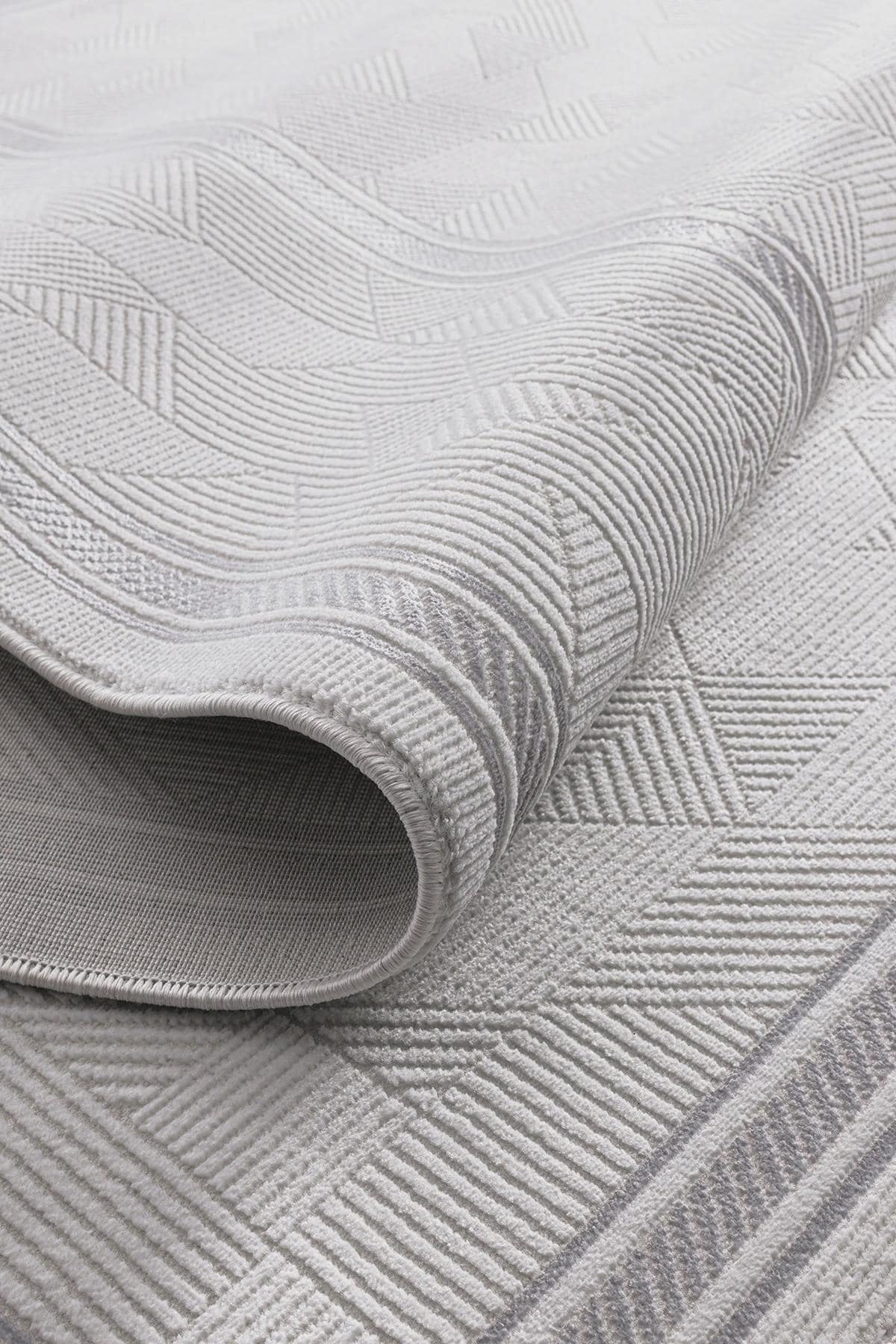 Modern Framed Area Rug 200x300cm – Soft Gray & Taupe Carpet with Minimalist Border Design