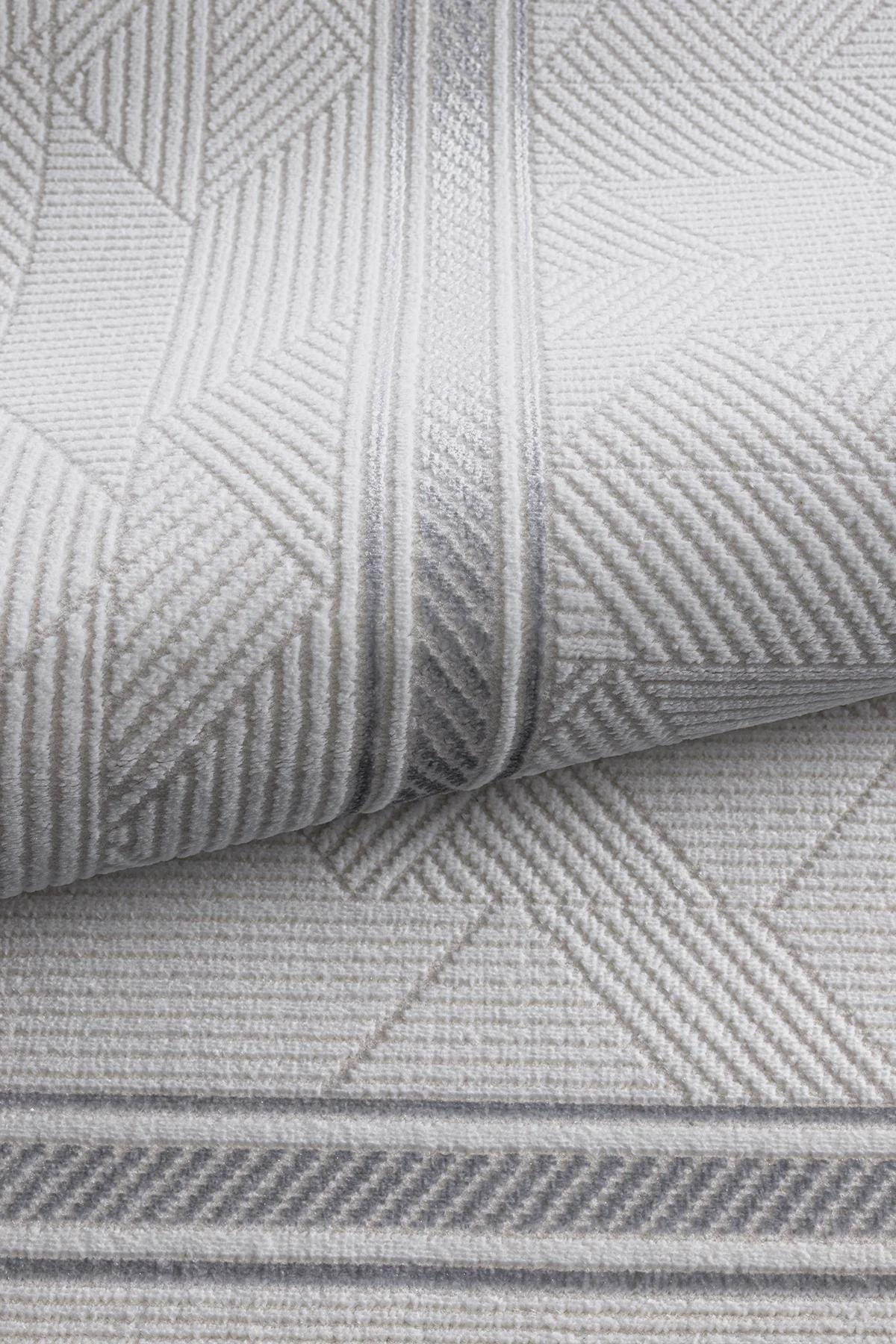 Modern Framed Area Rug 200x300cm – Soft Gray & Taupe Carpet with Minimalist Border Design
