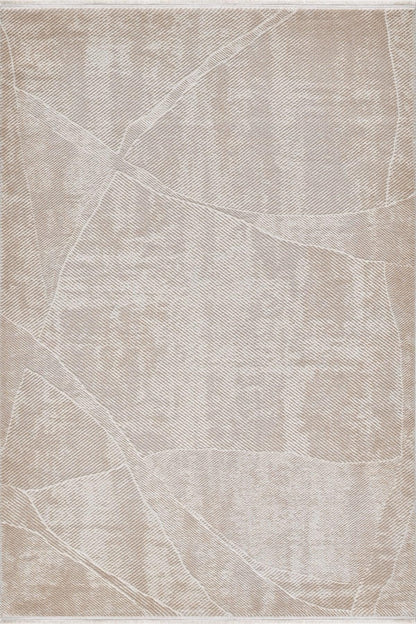 Modern Abstract Area Rug – Beige Neutral Line Art Carpet (200x300 cm)