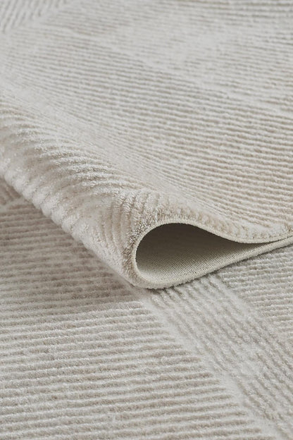 Modern Abstract Area Rug – Beige Neutral Line Art Carpet (200x300 cm)