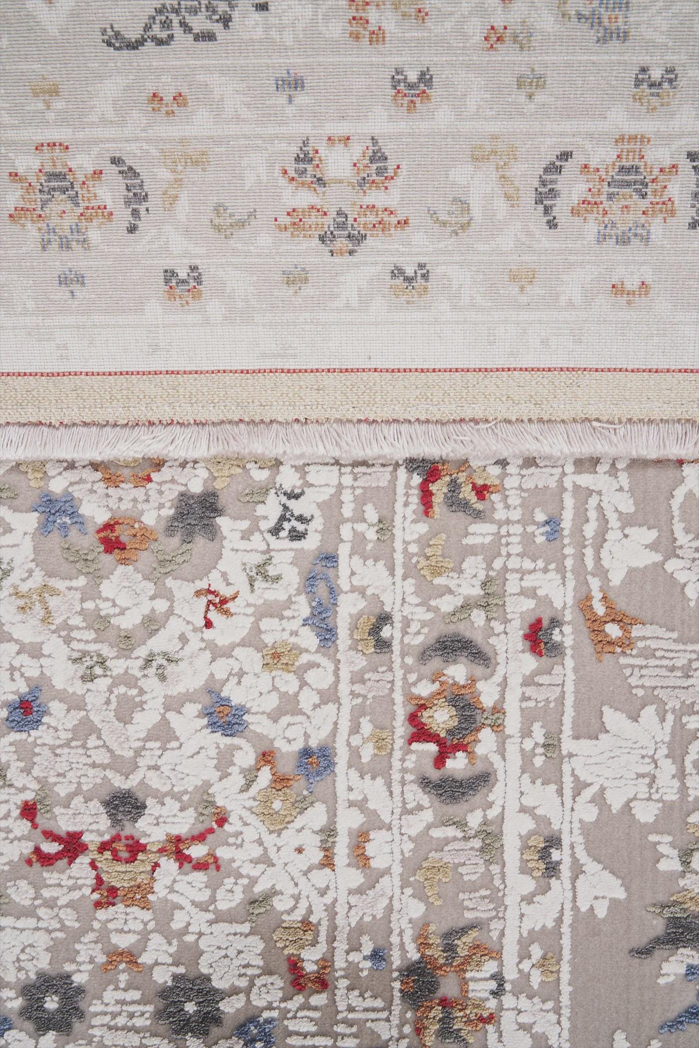 7x10 ft, Distressed colorful Classic floral Rug: Oriental carpet with viscose yarn