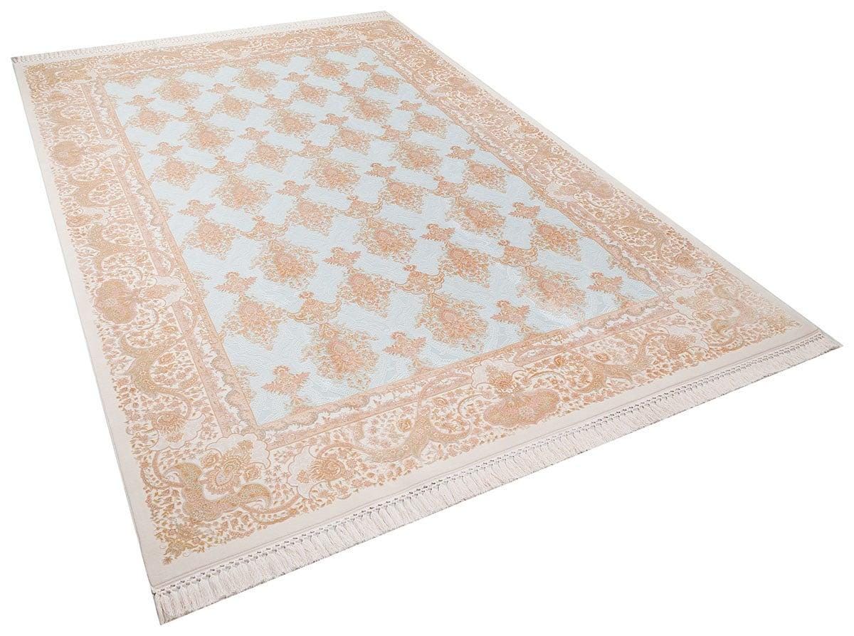 7x10 ft, Blue Classic oriental Bamboo Rug with fringes