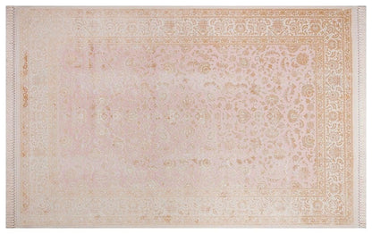 7x10 ft, Fine quality Classic oriental Pink Rug with fringes