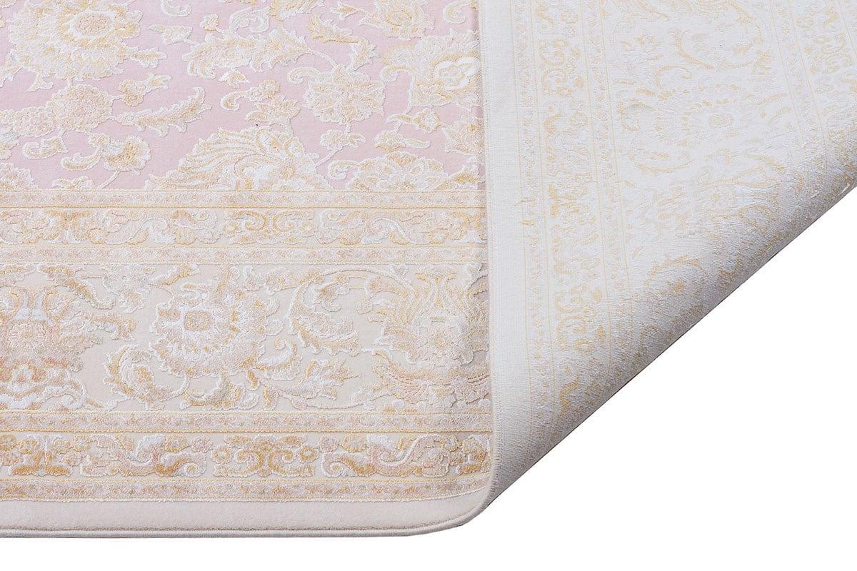 7x10 ft, Fine quality Classic oriental Pink Rug with fringes