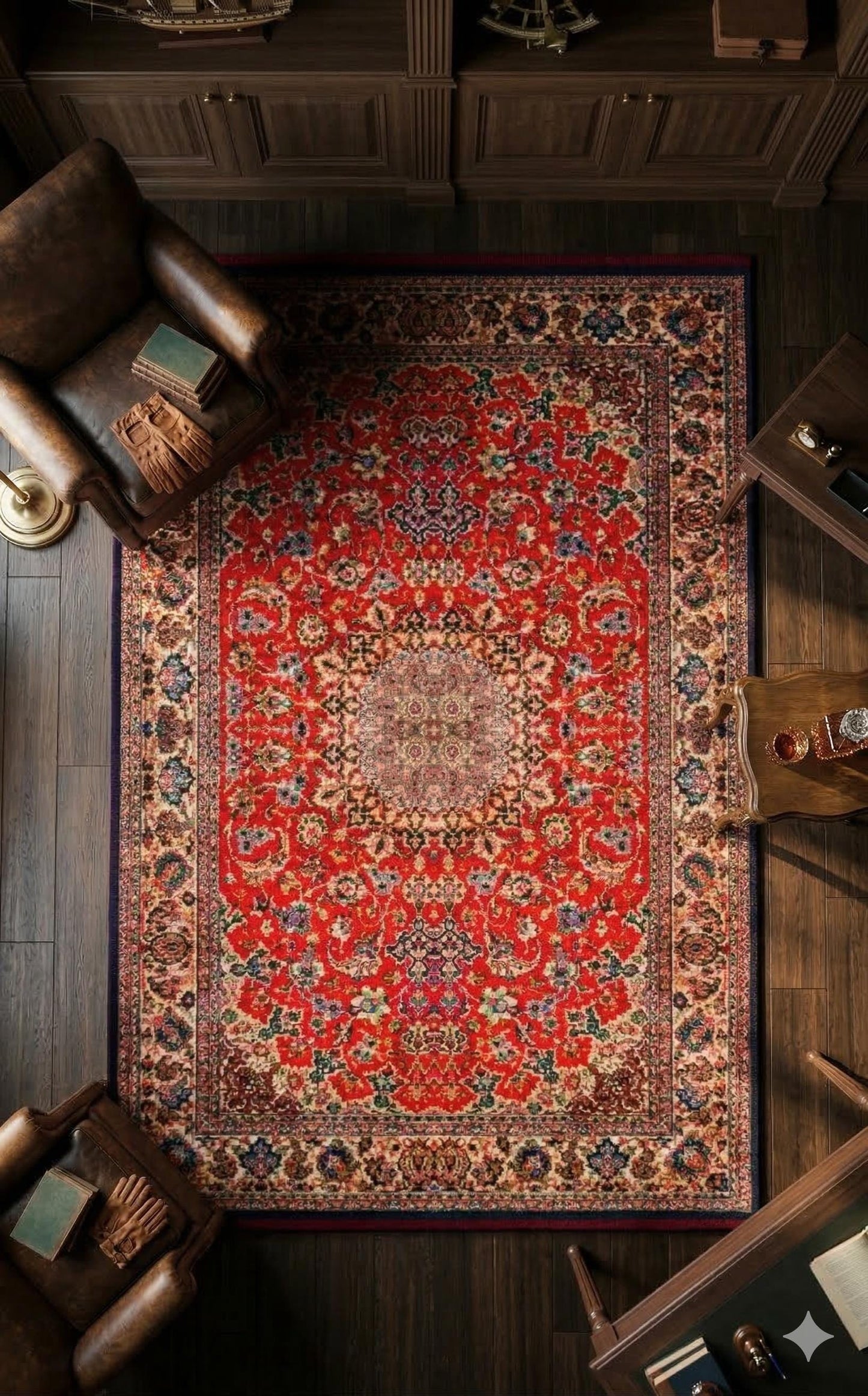 Red Vintage Rug: Classic Washable Rug with Tassels