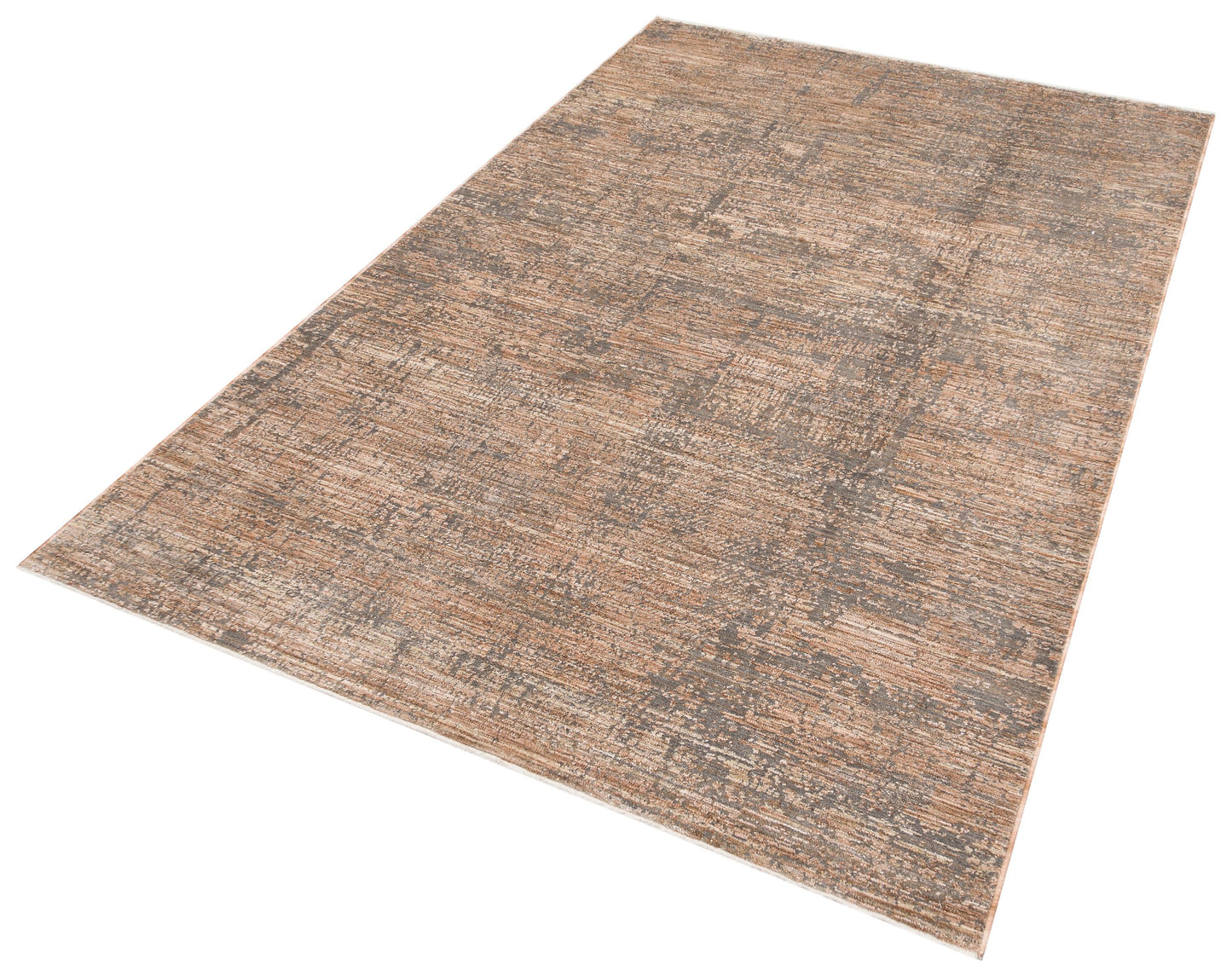 Distressed Abstract Area Rug – Earth Tone Carpet, Industrial Living Room Decor