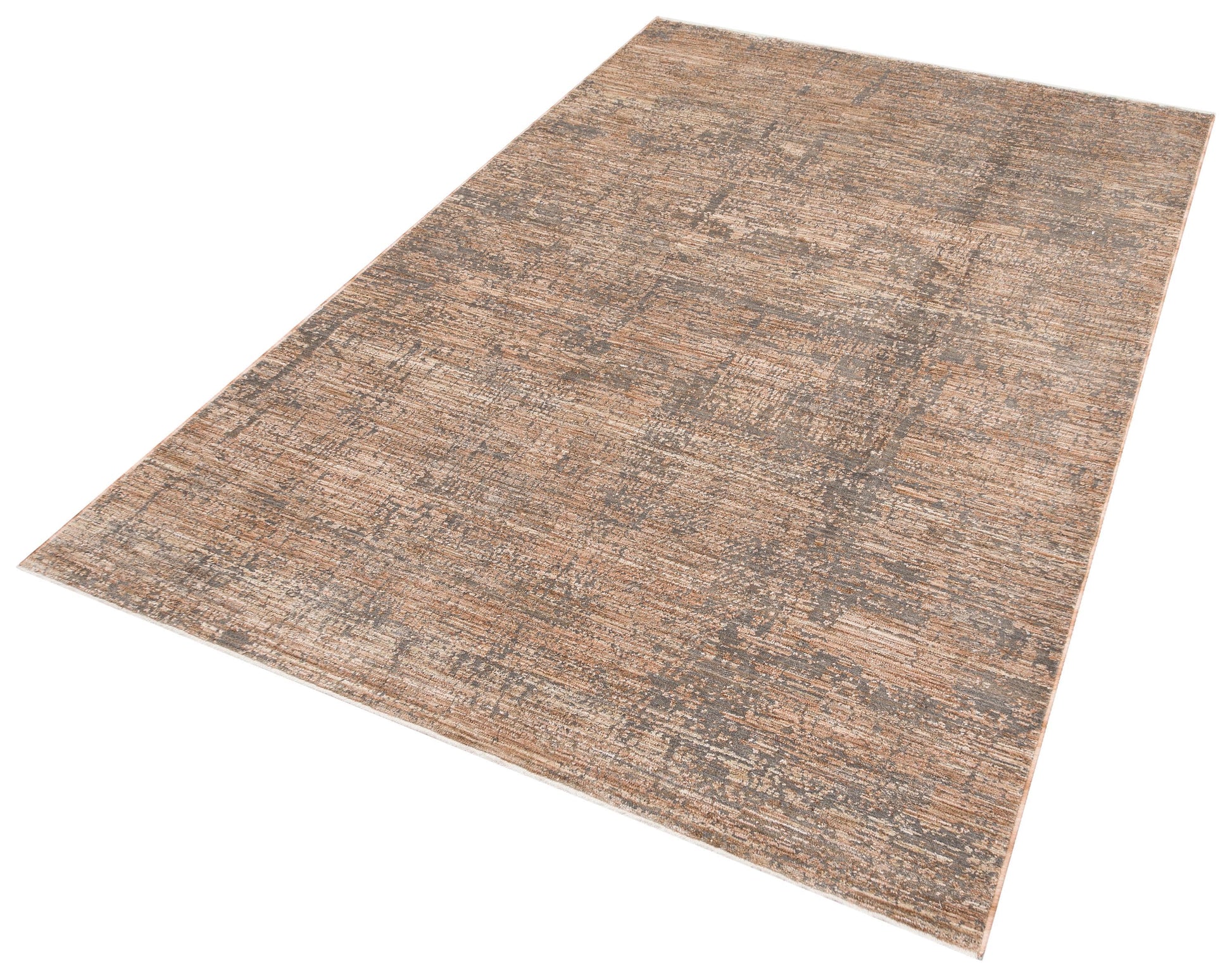 Distressed Abstract Area Rug – Earth Tone Carpet, Industrial Living Room Decor