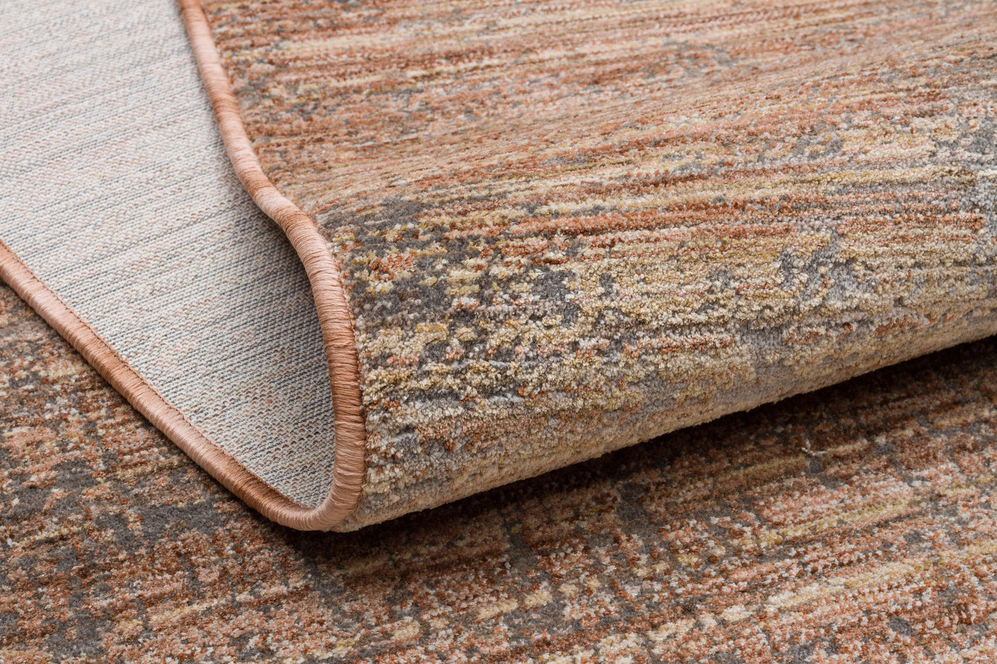 Distressed Abstract Area Rug – Earth Tone Carpet, Industrial Living Room Decor