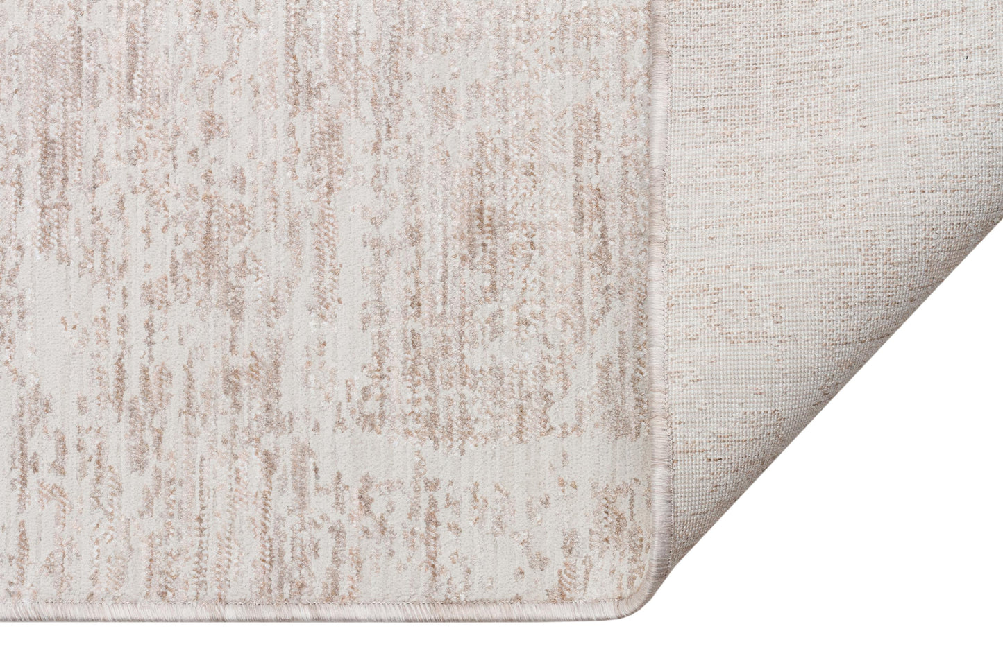 Distressed Abstract Area Rug – Neutral Cream Taupe Low Pile Carpet