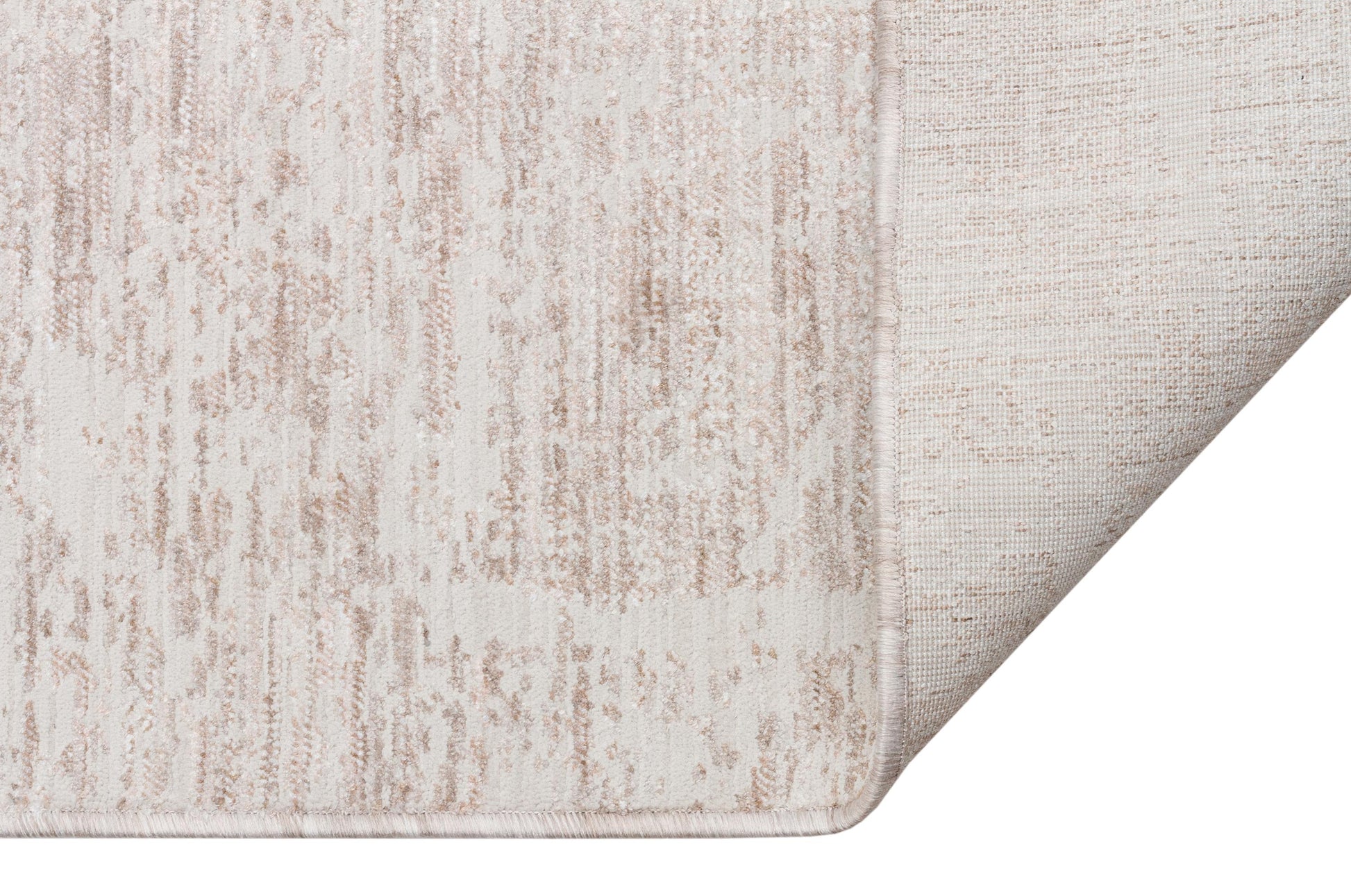 Distressed Abstract Area Rug – Neutral Cream Taupe Low Pile Carpet