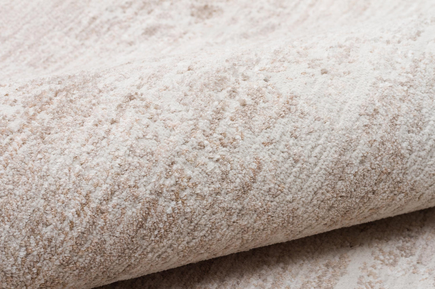 Distressed Abstract Area Rug – Neutral Cream Taupe Low Pile Carpet