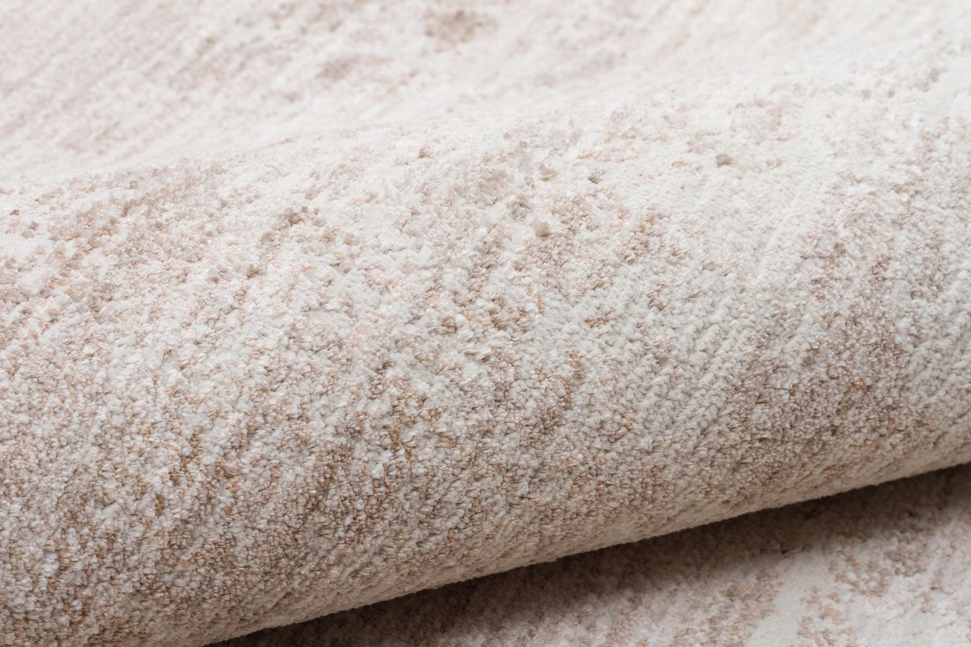 Distressed Abstract Area Rug – Neutral Cream Taupe Low Pile Carpet