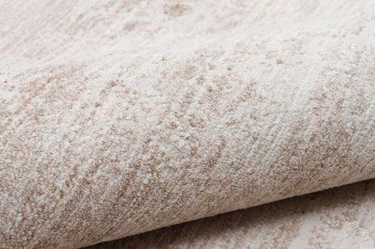 Distressed Abstract Area Rug – Neutral Cream Taupe Low Pile Carpet
