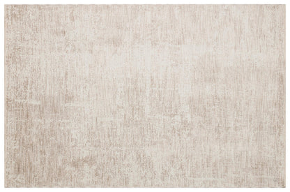 Distressed Abstract Area Rug – Neutral Cream Taupe Low Pile Carpet