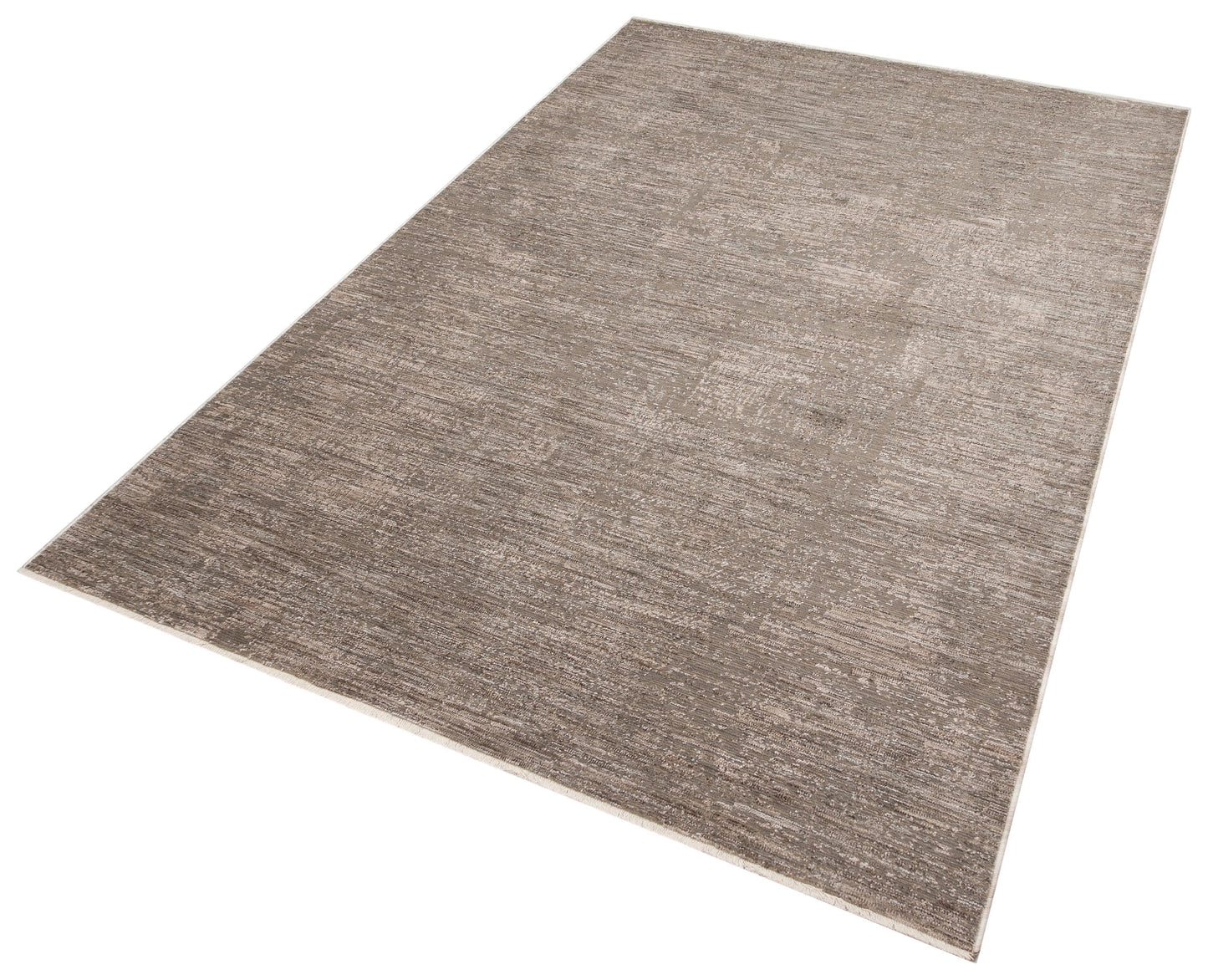 Distressed Abstract Area Rug – Muted Taupe, Gray Low Pile Carpet