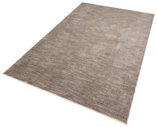 Distressed Abstract Area Rug – Muted Taupe, Gray Low Pile Carpet